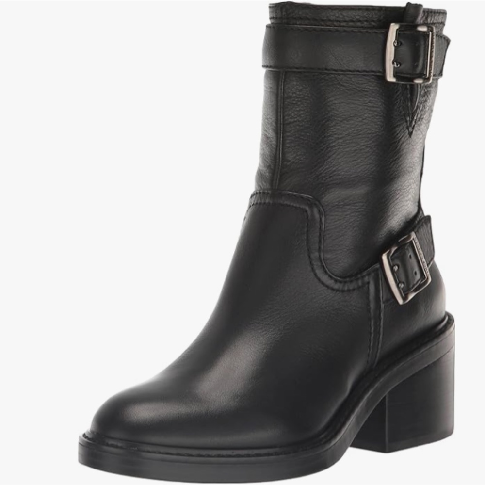 Vince Camuto Leather Moto Boots NIB size 6